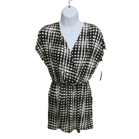 Honey Punch  Monochromatic Romper Stretch Black White S NWT - Picture 4 of 9